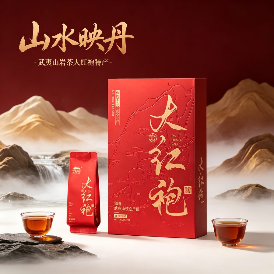 武夷山岩茶大红袍茶叶自己喝小包装袋试喝茶礼盒装送礼长辈走亲戚