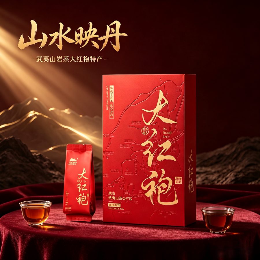 武夷山岩茶大红袍茶叶自己喝小包装袋试喝茶叶礼盒装送礼送长辈茶